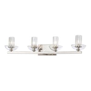 M6694613 Urban Nouveau 4 or More Bulb Bathroom Lighting - Polished Nickel M6694613 Urban Nouveau 4 or More Bulb Bathroom Lighting - Polished Nickel