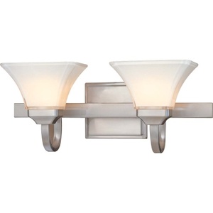 M681284 Agilis 2 Bulb Bathroom Lighting - Brushed Nickel M681284 Agilis 2 Bulb Bathroom Lighting - Brushed Nickel