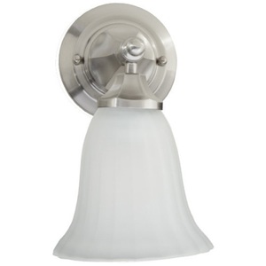 MIRBRKW1LGTBN Boca Raton 1 Bulb Wall Sconce - Brushed Nickel MIRBRKW1LGTBN Boca Raton 1 Bulb Wall Sconce - Brushed Nickel