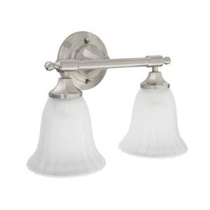 MIRBRKW2LGTBN Boca Raton 2 Bulb Bathroom Lighting - Brushed Nickel MIRBRKW2LGTBN Boca Raton 2 Bulb Bathroom Lighting - Brushed Nickel
