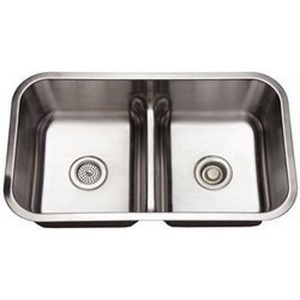 MIRURB3219 Bridgehurst Stainless Steel Undermount - Double Bowl Kitchen Sink - Stainless Steel MIRURB3219 Bridgehurst Stainless Steel Undermount - Double Bowl Kitchen Sink - Stainless Steel