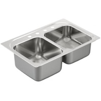 Double Bowl Kitchen Sink 33 x 22 Double Bowl Kitchen Sink 33 x 22