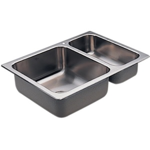 M22236 Camelot Stainless Steel Double Bowl Kitchen Sink - Stainless M22236 Camelot Stainless Steel Double Bowl Kitchen Sink - Stainless