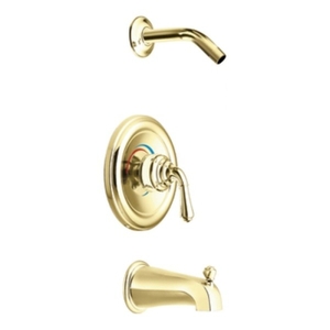 MT2449NHP/MOE2510 Monticello One Handle Tub & Shower Faucet - Polished Brass MT2449NHP/MOE2510 Monticello One Handle Tub & Shower Faucet - Polished Brass