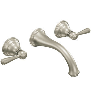 MT6107BN/9700 Kingsley Wall Mount Bathroom Faucet Bathroom Faucet - Brushed Nickel MT6107BN/9700 Kingsley Wall Mount Bathroom Faucet Bathroom Faucet - Brushed Nickel