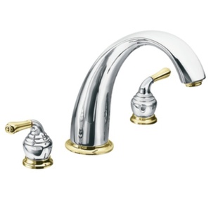 MT954CP/M4796 Monticello Deck Mount Tub Faucet - Chrome/Polished Brass MT954CP/M4796 Monticello Deck Mount Tub Faucet - Chrome/Polished Brass
