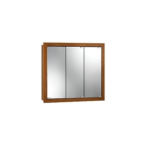 R740647 Framed Tri-view Medicine Cabinet - Honey Oak R740647 Framed Tri-view Medicine Cabinet - Honey Oak
