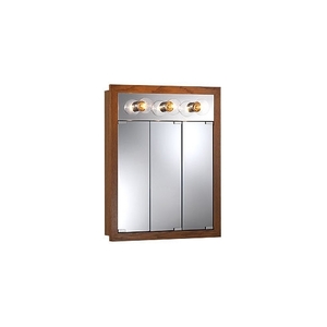 R755395 Framed Tri-view Medicine Cabinet - Honey Oak R755395 Framed Tri-view Medicine Cabinet - Honey Oak