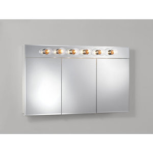 R755451 Frameless Tri-view Medicine Cabinet - Classic White R755451 Frameless Tri-view Medicine Cabinet - Classic White