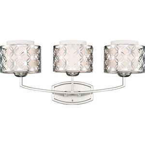 N604663 Margaux 3 Bulb Bathroom Lighting - Polished Nickel N604663 Margaux 3 Bulb Bathroom Lighting - Polished Nickel