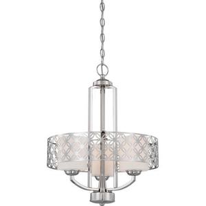 N604667 Margaux Drum Pendant Pendant Light - Polished Nickel N604667 Margaux Drum Pendant Pendant Light - Polished Nickel