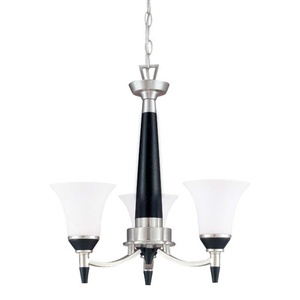 N601741 Keen Mini Chandelier - Brushed Nickel With Ebony Wood N601741 Keen Mini Chandelier - Brushed Nickel With Ebony Wood