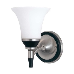 N601751 Keen 1 Bulb Wall Sconce - Brushed Nickel With Ebony Wood N601751 Keen 1 Bulb Wall Sconce - Brushed Nickel With Ebony Wood