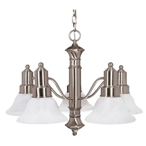 N60189 Gotham Mid Sized Chandelier Chandelier - Brushed Nickel / Alabaster N60189 Gotham Mid Sized Chandelier Chandelier - Brushed Nickel / Alabaster