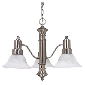 N60190 Gotham Mini Chandelier - Brushed Nickel / Alabaster N60190 Gotham Mini Chandelier - Brushed Nickel / Alabaster