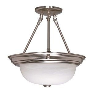 N60201 Semi Flush Mount Ceiling Light - Brushed Nickel / Alabaster N60201 Semi Flush Mount Ceiling Light - Brushed Nickel / Alabaster