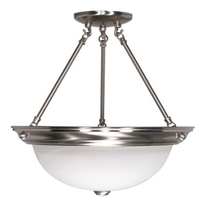 N60202 Semi Flush Mount Ceiling Light - Brushed Nickel / Alabaster N60202 Semi Flush Mount Ceiling Light - Brushed Nickel / Alabaster