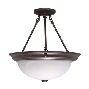 N60210 Semi Flush Mount Ceiling Light - Old Bronze / Alabaster N60210 Semi Flush Mount Ceiling Light - Old Bronze / Alabaster