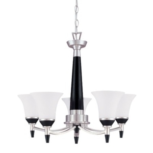 N602455 Keen Mid Sized Chandelier Chandelier - Brushed Nickel with Ebony Wood N602455 Keen Mid Sized Chandelier Chandelier - Brushed Nickel with Ebony Wood