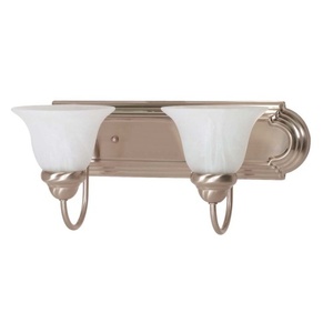 N603208 Ballerina 2 Bulb Bathroom Lighting - Brushed Nickel / Alabaster N603208 Ballerina 2 Bulb Bathroom Lighting - Brushed Nickel / Alabaster