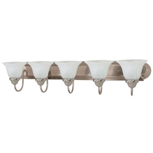 N603212 Ballerina 4 or More Bulb Bathroom Lighting - Brushed Nickel / Alabaster N603212 Ballerina 4 or More Bulb Bathroom Lighting - Brushed Nickel / Alabaster