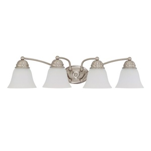 N603277 Empire 4 or More Bulb Bathroom Lighting - Brushed Nickel / Frosted N603277 Empire 4 or More Bulb Bathroom Lighting - Brushed Nickel / Frosted