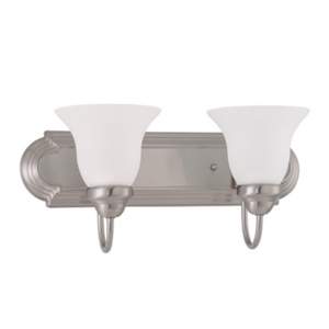 N603278 Ballerina 2 Bulb Bathroom Lighting - Brushed Nickel / Frosted N603278 Ballerina 2 Bulb Bathroom Lighting - Brushed Nickel / Frosted