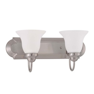 N603322 Ballerina 2 Bulb Bathroom Lighting - Brushed Nickel / Frosted N603322 Ballerina 2 Bulb Bathroom Lighting - Brushed Nickel / Frosted