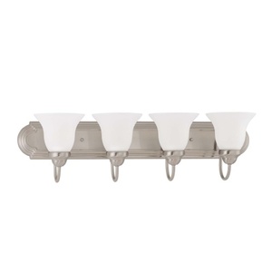 N603324 Ballerina 4 or More Bulb Bathroom Lighting - Brushed Nickel / Frosted N603324 Ballerina 4 or More Bulb Bathroom Lighting - Brushed Nickel / Frosted