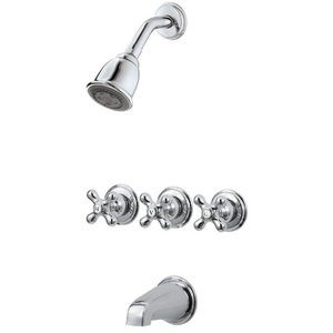 P018CBC/P0131XA Savannah Three Handle Tub & Shower Faucet - Polished Chrome P018CBC/P0131XA Savannah Three Handle Tub & Shower Faucet - Polished Chrome