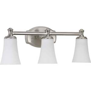 PP297909 Devon 3 Bulb Bathroom Lighting - Brushed Nickel PP297909 Devon 3 Bulb Bathroom Lighting - Brushed Nickel