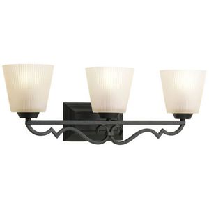 PP202480 Meeting Street 3 Bulb Bathroom Lighting - Forged Black PP202480 Meeting Street 3 Bulb Bathroom Lighting - Forged Black