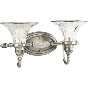 PP2726101 Roxbury 2 Bulb Bathroom Lighting - Classic Silver PP2726101 Roxbury 2 Bulb Bathroom Lighting - Classic Silver