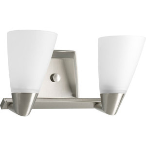 PP280609 Rizu 2 Bulb Bathroom Lighting - Brushed Nickel PP280609 Rizu 2 Bulb Bathroom Lighting - Brushed Nickel