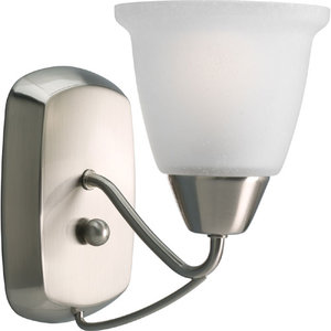 PP283009 New Bedford 1 Bulb Wall Sconce - Brushed Nickel PP283009 New Bedford 1 Bulb Wall Sconce - Brushed Nickel