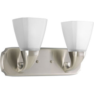PP284709 Addison 2 Bulb Bathroom Lighting - Brushed Nickel PP284709 Addison 2 Bulb Bathroom Lighting - Brushed Nickel