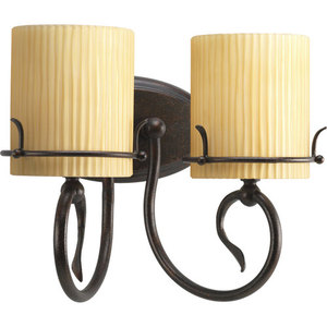 PP2894114 Willow Creek 2 Bulb Bathroom Lighting - Weatherd Auburn PP2894114 Willow Creek 2 Bulb Bathroom Lighting - Weatherd Auburn