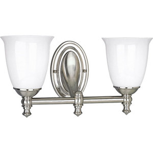 PP302809 Victorian 2 Bulb Bathroom Lighting - Brushed Nickel PP302809 Victorian 2 Bulb Bathroom Lighting - Brushed Nickel