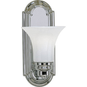 PP303415 Opal Glass 1 Bulb Wall Sconce - Chrome PP303415 Opal Glass 1 Bulb Wall Sconce - Chrome