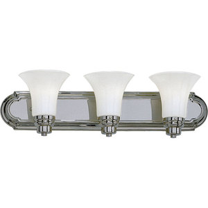 PP303515 Opal Glass 3 Bulb Bathroom Lighting - Chrome PP303515 Opal Glass 3 Bulb Bathroom Lighting - Chrome