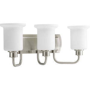 PP318209 Essence 3 Bulb Bathroom Lighting - Brushed Nickel PP318209 Essence 3 Bulb Bathroom Lighting - Brushed Nickel
