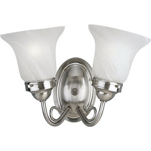 PP318709EBWB Bedford 2 Bulb Bathroom Lighting - Brushed Nickel PP318709EBWB Bedford 2 Bulb Bathroom Lighting - Brushed Nickel