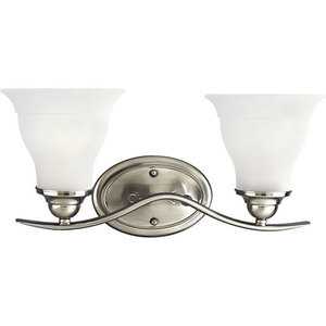 PP319109EBWB Trinity 2 Bulb Bathroom Lighting - Brushed Nickel PP319109EBWB Trinity 2 Bulb Bathroom Lighting - Brushed Nickel