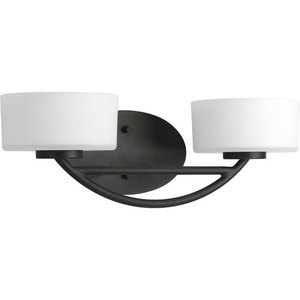 PP321080WB Calven 2 Bulb Bathroom Lighting - Forged Black PP321080WB Calven 2 Bulb Bathroom Lighting - Forged Black