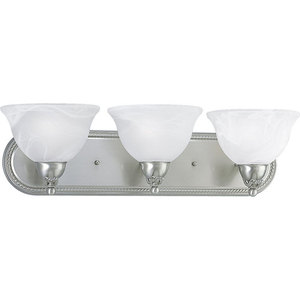 PP326809 Avalon 3 Bulb Bathroom Lighting - Brushed Nickel PP326809 Avalon 3 Bulb Bathroom Lighting - Brushed Nickel