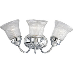 PP328915 Economy Fluted Glass 3 Bulb Bathroom Lighting - Chrome PP328915 Economy Fluted Glass 3 Bulb Bathroom Lighting - Chrome