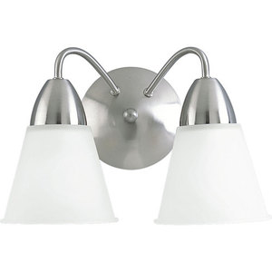 PP330209 Etched Glass 2 Bulb Bathroom Lighting - Brushed Nickel PP330209 Etched Glass 2 Bulb Bathroom Lighting - Brushed Nickel
