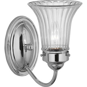 PP333615 Fluted Glass 1 Bulb Wall Sconce - Chrome PP333615 Fluted Glass 1 Bulb Wall Sconce - Chrome