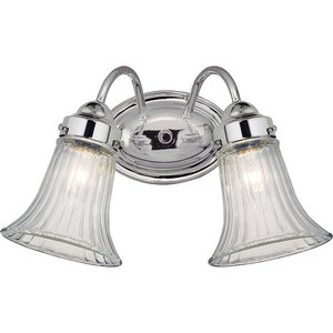 PP333715 Fluted Glass 2 Bulb Bathroom Lighting - Chrome PP333715 Fluted Glass 2 Bulb Bathroom Lighting - Chrome