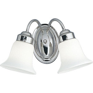 PP337415 Opal Glass 2 Bulb Bathroom Lighting - Chrome PP337415 Opal Glass 2 Bulb Bathroom Lighting - Chrome